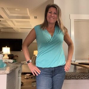 Athleta Turquoise Wrap Blouse